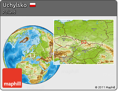 Physical Location Map of Uchylsko