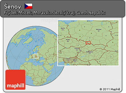 Savanna Style Location Map of Šenov