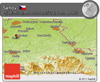 Physical Panoramic Map of Šenov