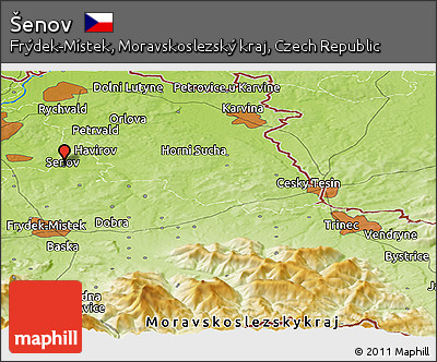 Physical Panoramic Map of Šenov