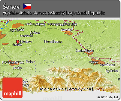 Physical Panoramic Map of Šenov