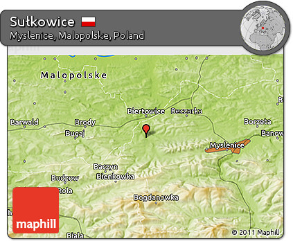 Physical 3D Map of Sułkowice