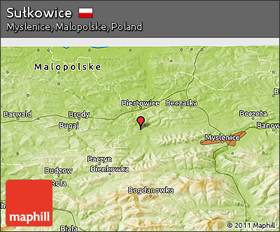 Physical 3D Map of Sułkowice
