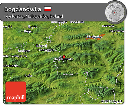 Satellite 3D Map of Bogdanówka