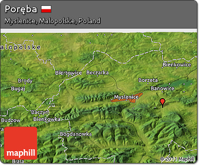 Satellite 3D Map of Poręba