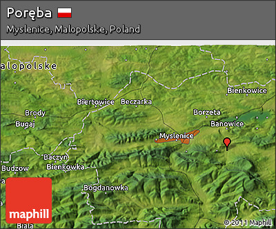 Satellite 3D Map of Poręba