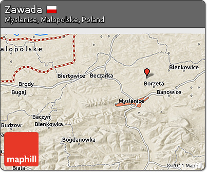Shaded Relief 3D Map of Zawada