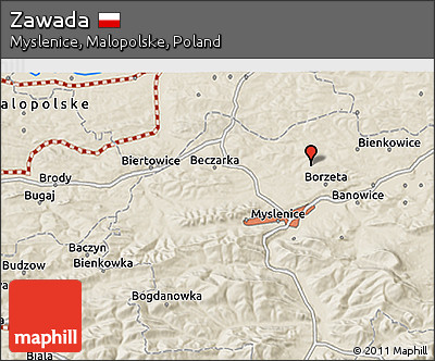 Shaded Relief 3D Map of Zawada