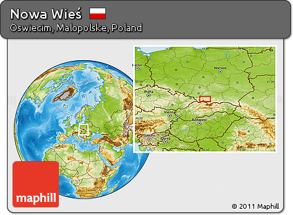 Physical Location Map of Nowa Wieś