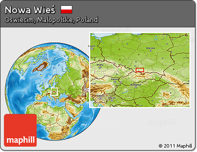 Physical Location Map of Nowa Wieś