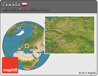 Satellite Location Map of Zawada