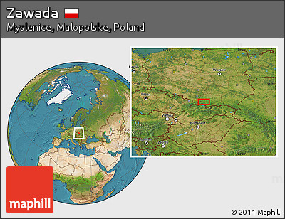 Satellite Location Map of Zawada