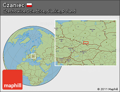 Savanna Style Location Map of Czaniec