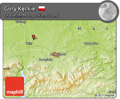 Physical Map of Góry Kęckie