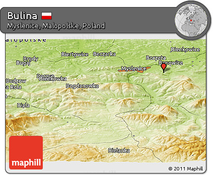 Physical Panoramic Map of Bulina