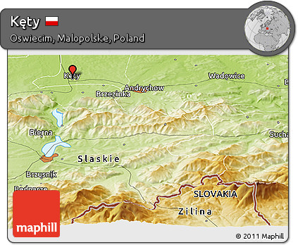 Physical Panoramic Map of Kęty
