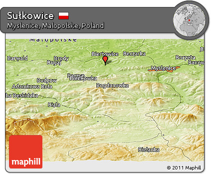Physical Panoramic Map of Sułkowice