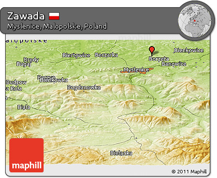 Physical Panoramic Map of Zawada