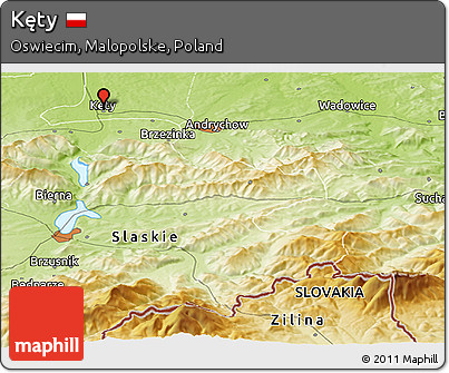 Physical Panoramic Map of Kęty