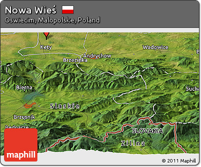 Satellite Panoramic Map of Nowa Wieś