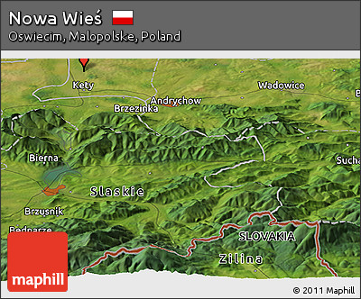 Satellite Panoramic Map of Nowa Wieś