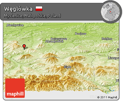 Physical Panoramic Map of Węglówka