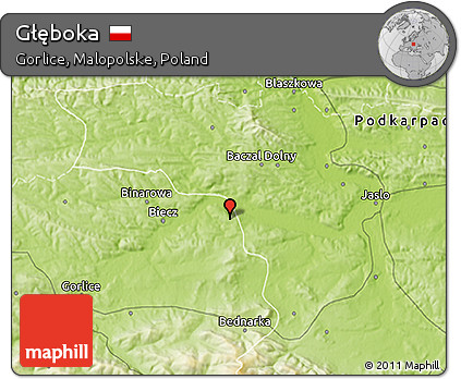 Physical 3D Map of Głęboka