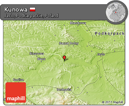 Physical 3D Map of Kunowa