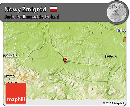 Physical 3D Map of Nowy Żmigród