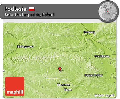 Physical 3D Map of Podlesie