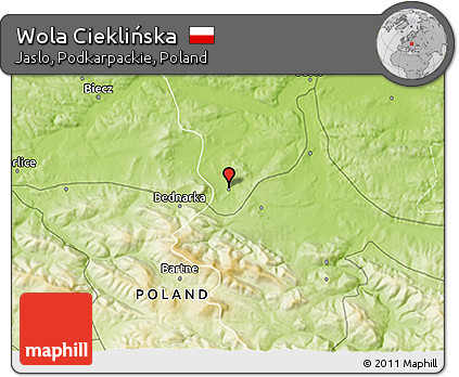 Physical 3D Map of Wola Cieklińska