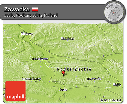 Physical 3D Map of Zawadka