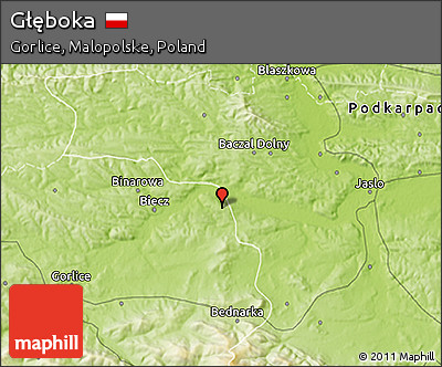 Physical 3D Map of Głęboka