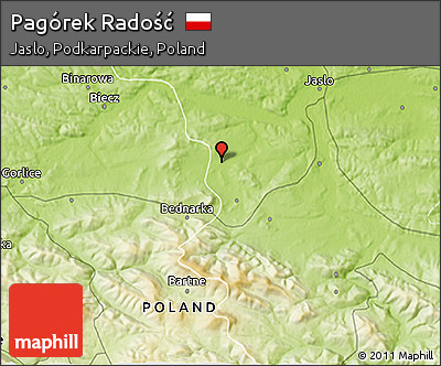 Physical 3D Map of Pagórek Radość
