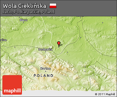 Physical 3D Map of Wola Cieklińska