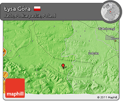 Political 3D Map of Łysa Góra