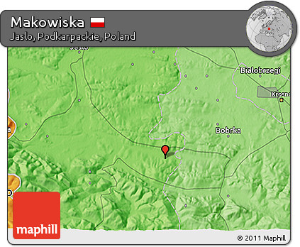 Political 3D Map of Makowiska
