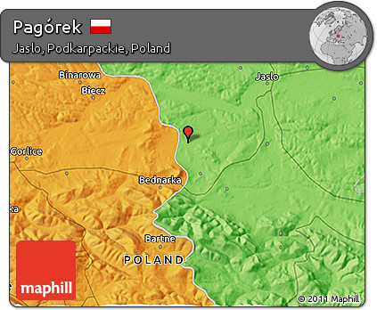Political 3D Map of Pagórek