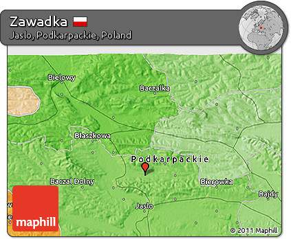 Political 3D Map of Zawadka