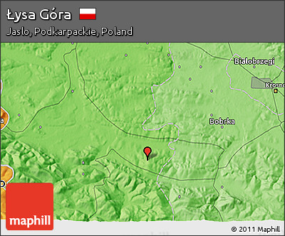 Political 3D Map of Łysa Góra