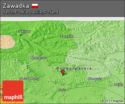 Political 3D Map of Zawadka