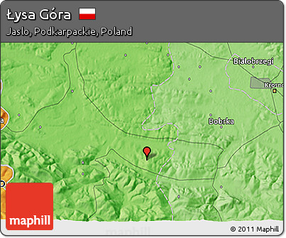 Political 3D Map of Łysa Góra