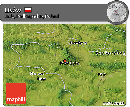 Satellite 3D Map of Lisów