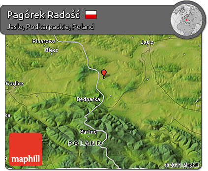 Satellite 3D Map of Pagórek Radość