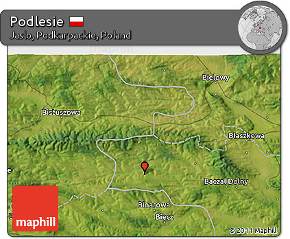 Satellite 3D Map of Podlesie