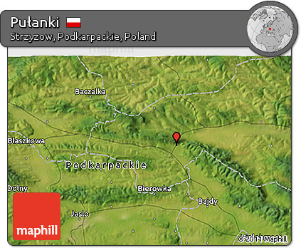 Satellite 3D Map of Pułanki