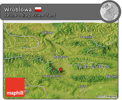 Satellite 3D Map of Wróblowa