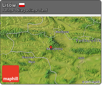 Satellite 3D Map of Lisów