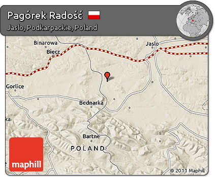 Shaded Relief 3D Map of Pagórek Radość