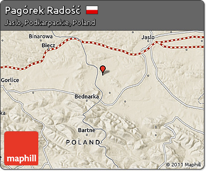 Shaded Relief 3D Map of Pagórek Radość